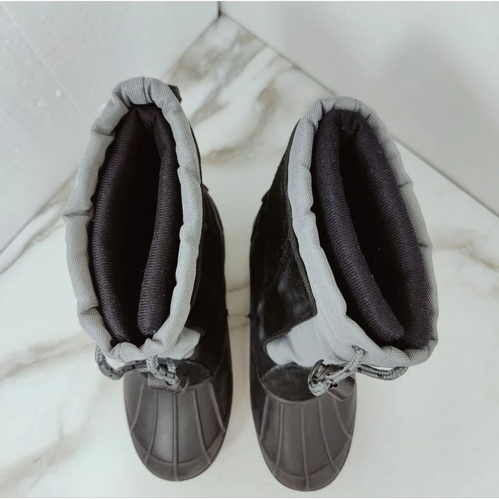Sporto Toddler Kids Black Suede Rubber Winter Snow Boots, Sz 3